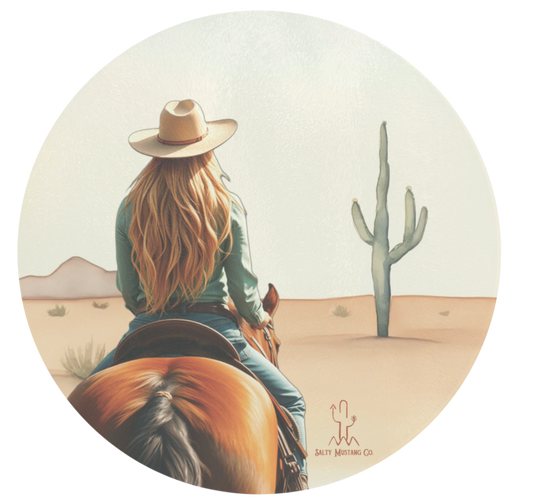 Fort Davis Days Round Glass Cutting Board