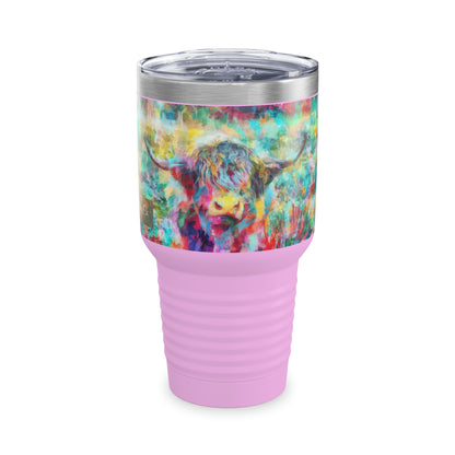 Salty Mustang Co. Highland Cow Multi-Color Ringneck Tumbler, 30oz