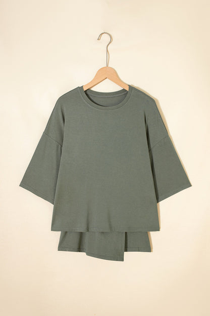 Solid Oversize Tee & Tie-Wrap Mini Skort Set