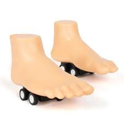 🦶💨 2 Racing Feet Wind-Up Toy Set – Left & Right Foot Pull Back Racers Fun Gag