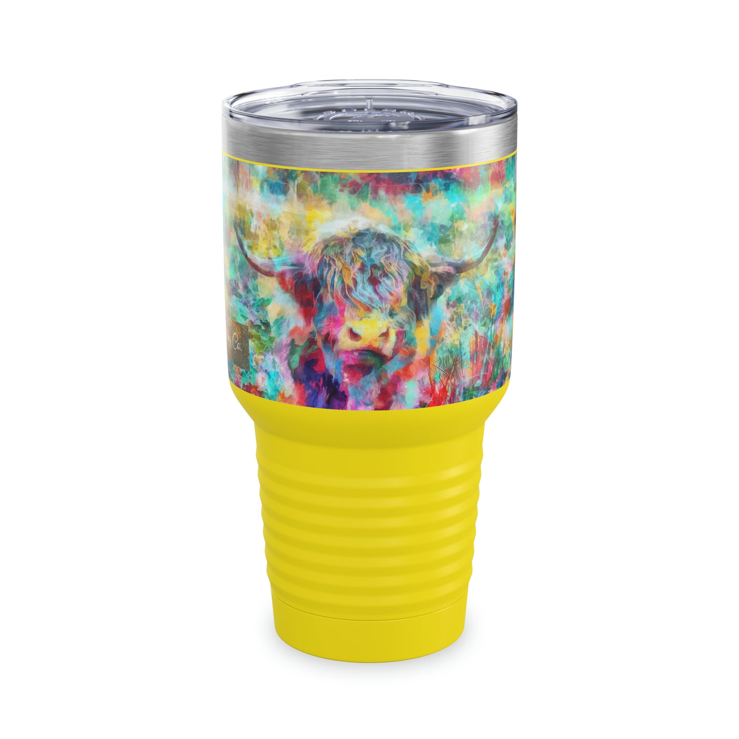 Salty Mustang Co. Highland Cow Multi-Color Ringneck Tumbler, 30oz