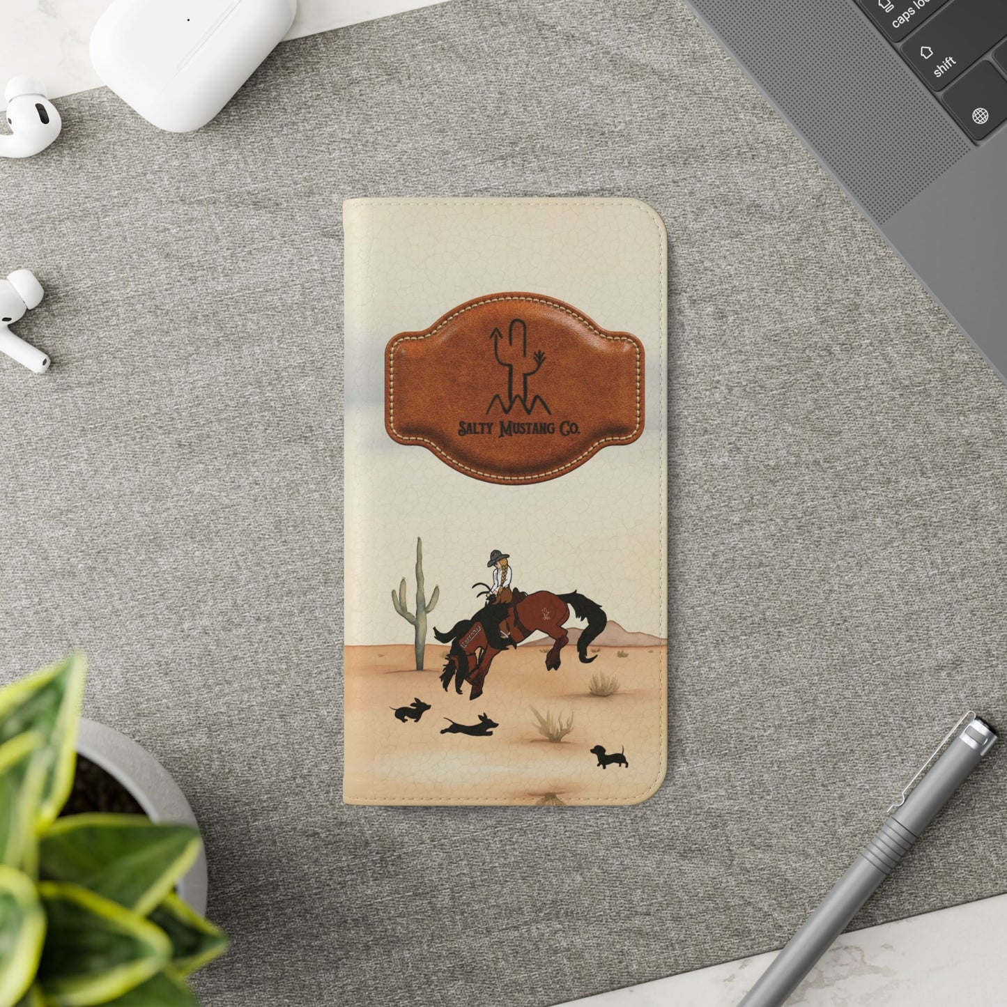 Salty Mustang Co. Lady Puncher Flip Wallet Phone Case (Samsung & iPhone)