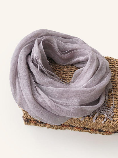 100% Linen Lightweight Solid Color Scarf BIANCA