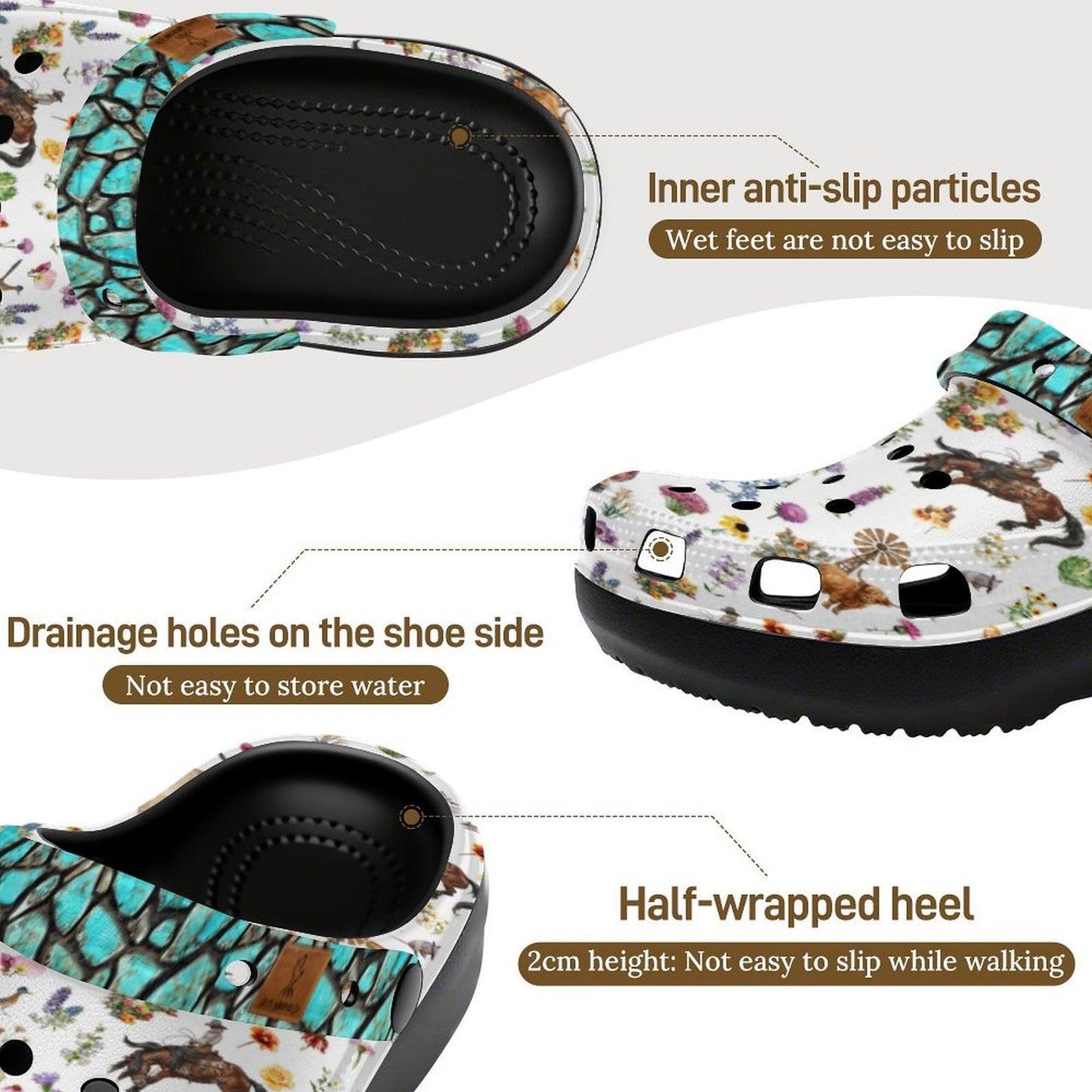 Springtime In Texas High-Heeled Salty Clogs