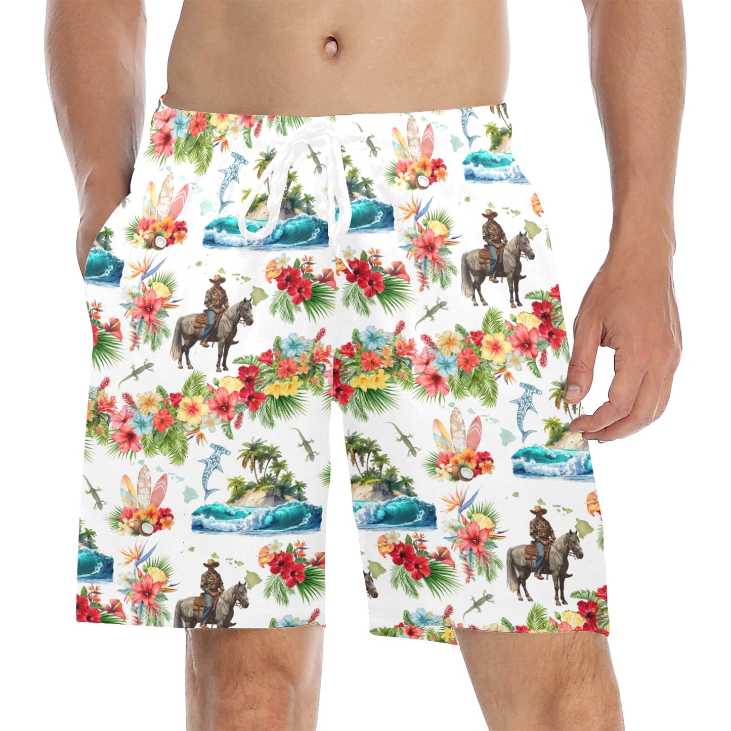 Paniolo Mid-Length Men’s Swim Trunks
