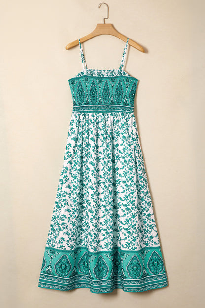 Floral Boho Shirred Cami Maxi Dress