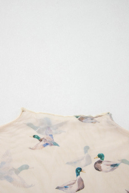 Sheer Mallard Mesh Short Sleeve Top