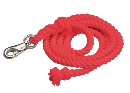 Cotton Lead Ropes - 10' with Bullsnap, Various Colors