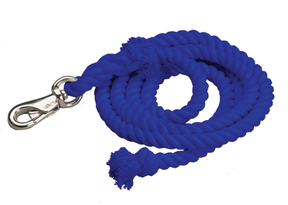 Cotton Lead Ropes - 10' with Bullsnap, Various Colors