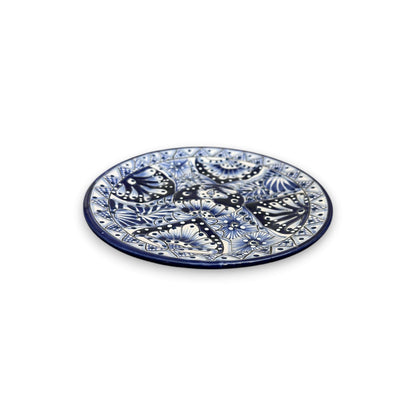 8" Talavera Blue & White Dinner Plate | Mexican Dinnerware