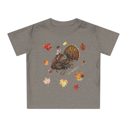 Turkey Puncher Baby T-Shirt (100% Organic Cotton Except Heather Colors)