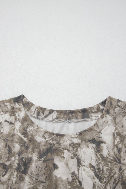 Plus Size Woodland Camo Short Sleeve T-Shirt