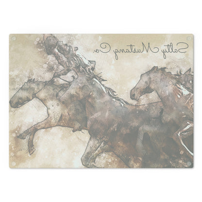 Salty Mustang Co. Horses Glass Cutting Board