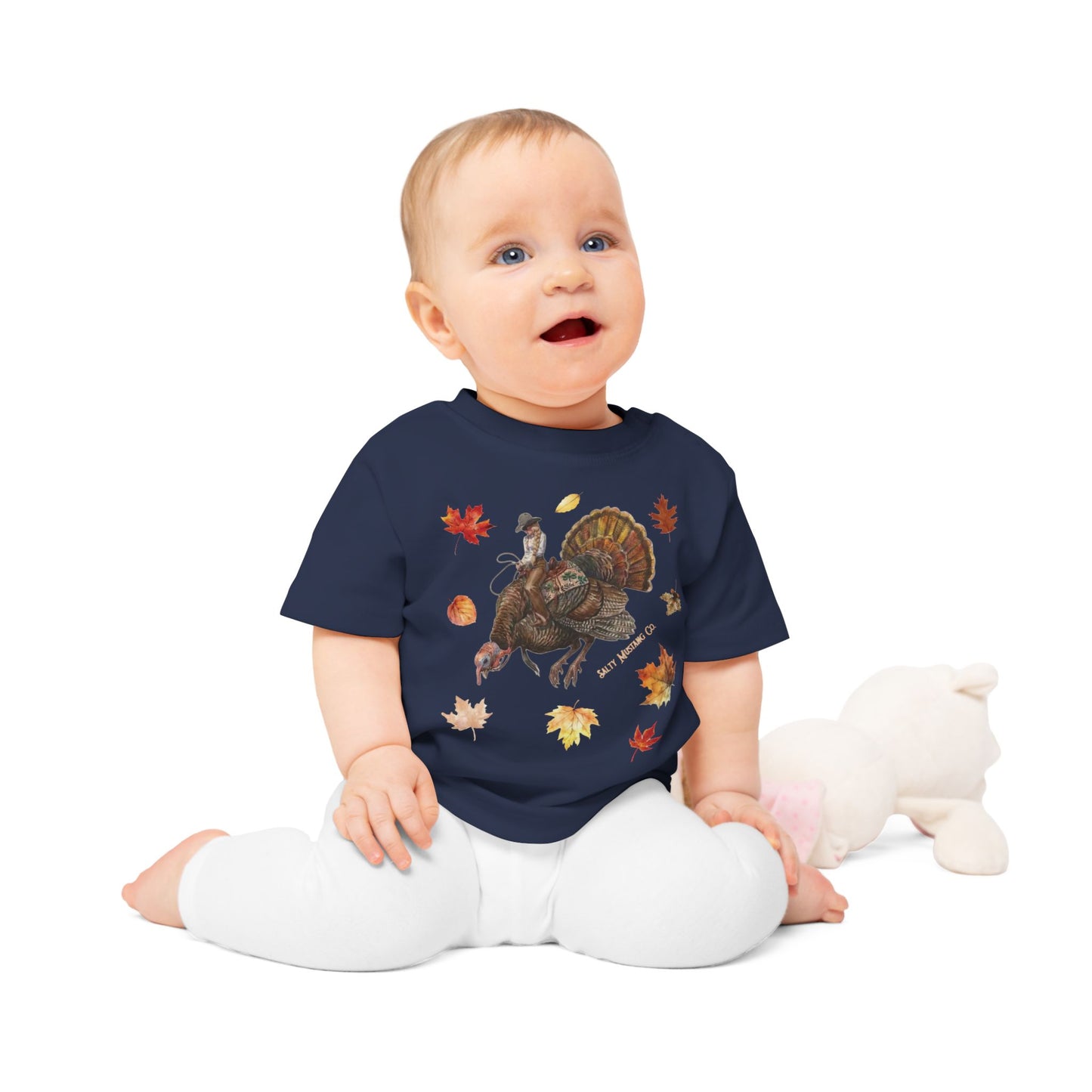 Turkey Puncher Baby T-Shirt (100% Organic Cotton Except Heather Colors)