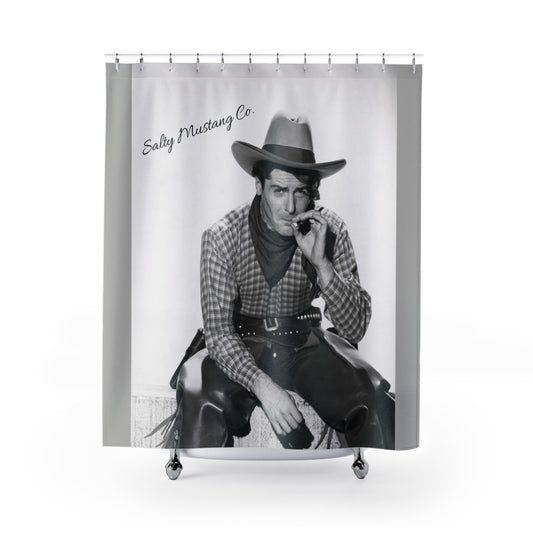 Vintage Cowboy Smoke Shower Curtain