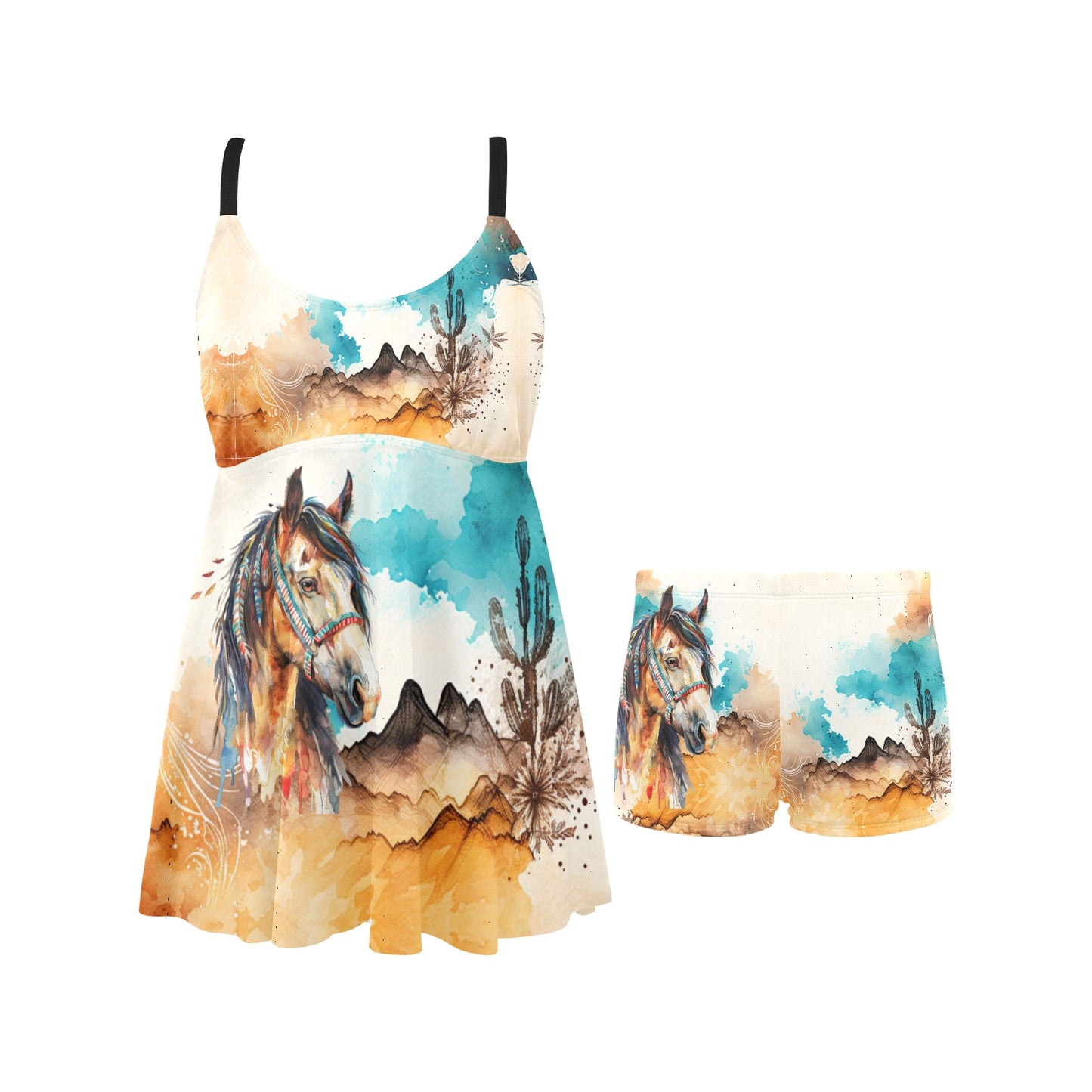 Painted Desert Soquili (2nd option) Chest Pleat Swim Dress