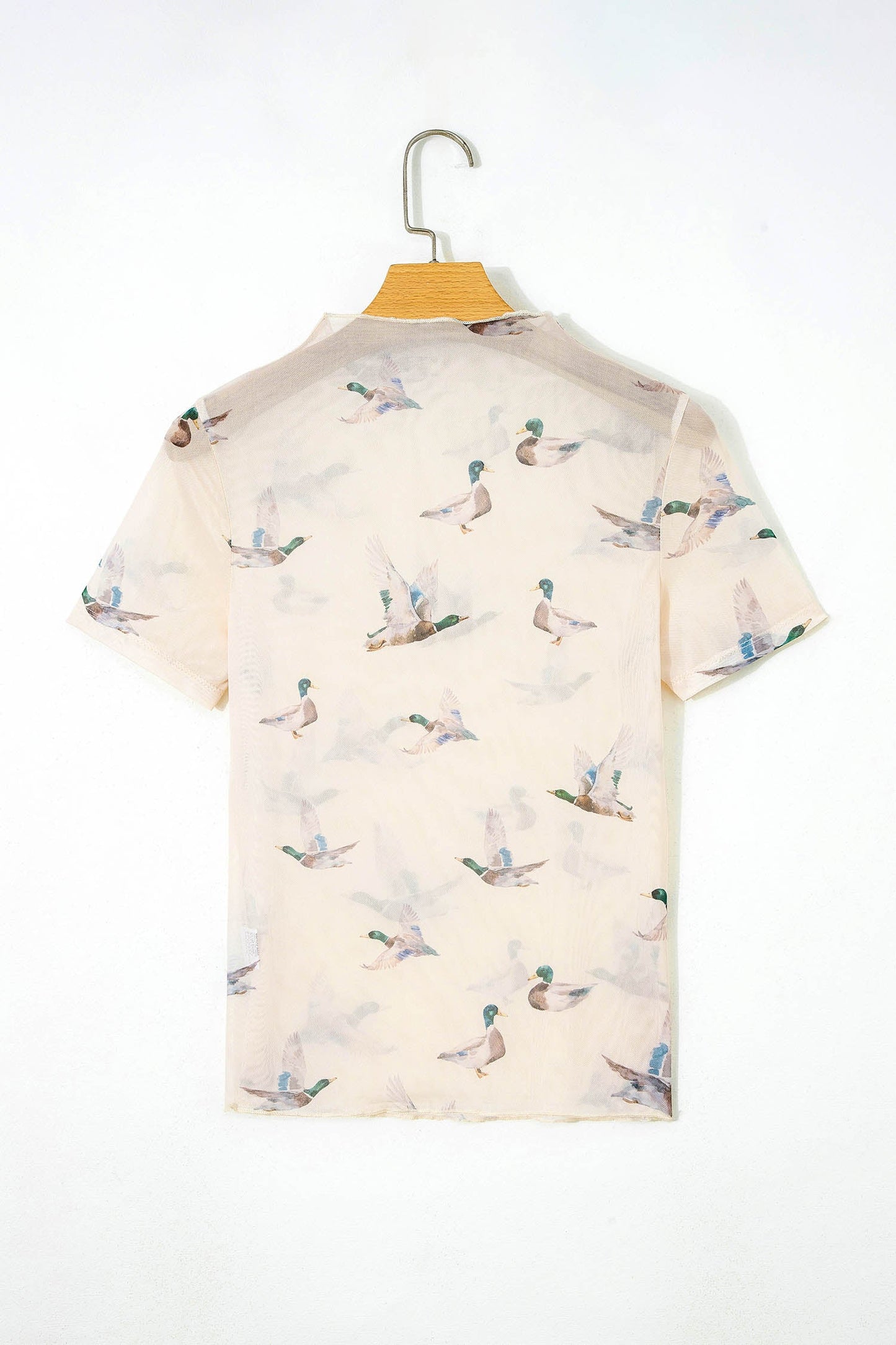 Sheer Mallard Mesh Short Sleeve Top