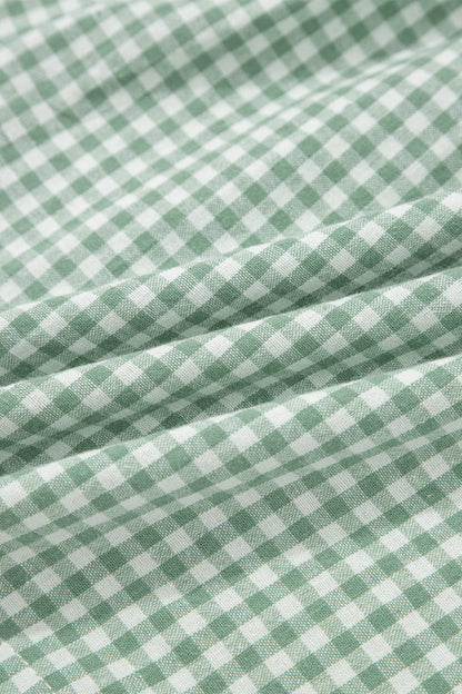 Plus Size Gingham Plaid Ruffle Contrast Trim Shorts
