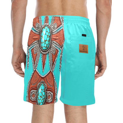 Native Jewels Mid-Length Beach Shorts