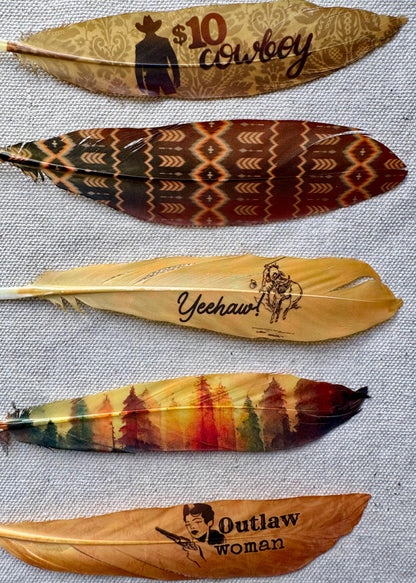 Outlaw Woman Western Hat Feather