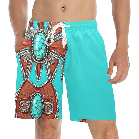 Native Jewels Mid-Length Beach Shorts