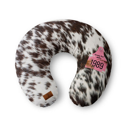 Droopy Teat Milker Ear Tag Cow Hide Print Nursing Pillow Cover (Cover Only)