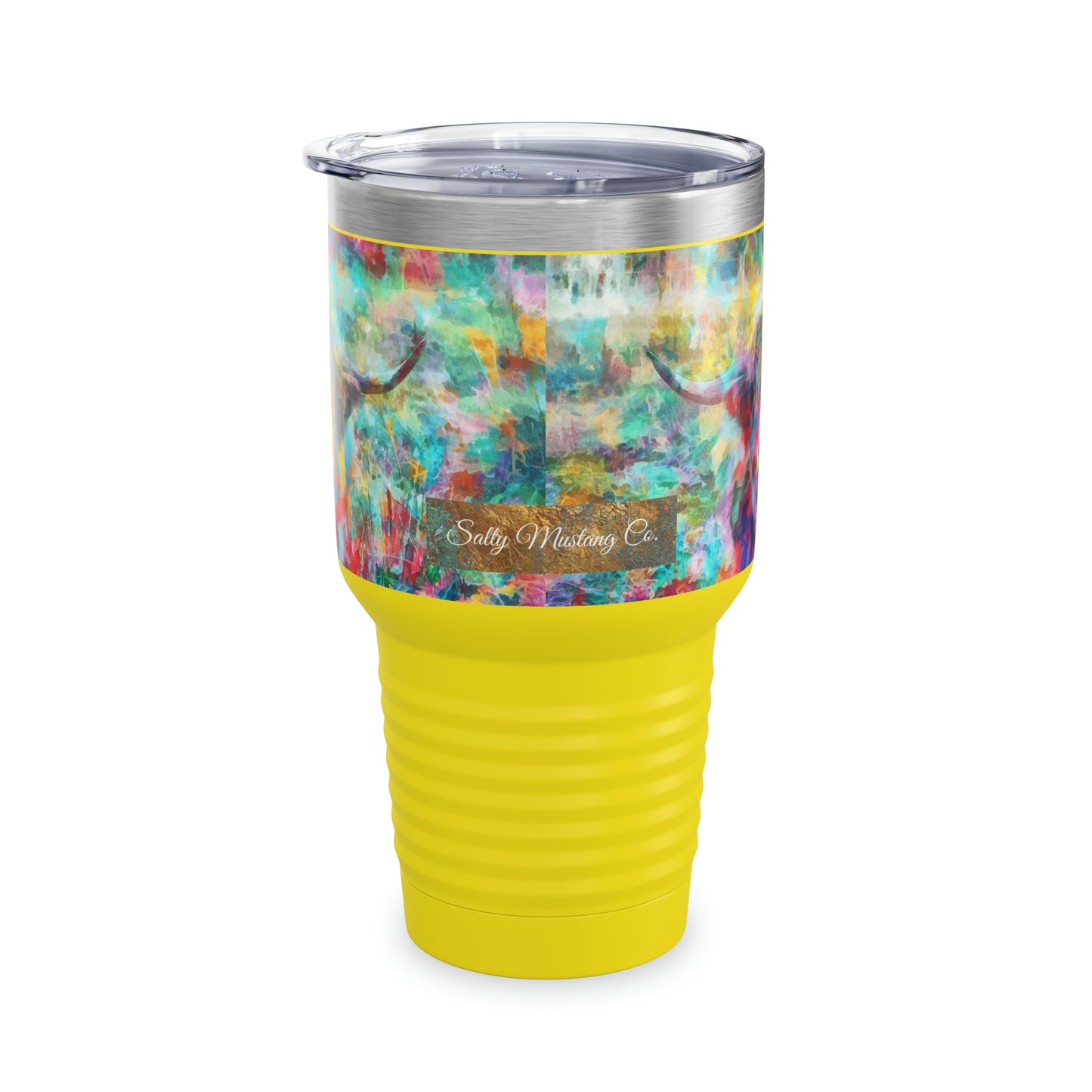 Salty Mustang Co. Highland Cow Multi-Color Ringneck Tumbler, 30oz