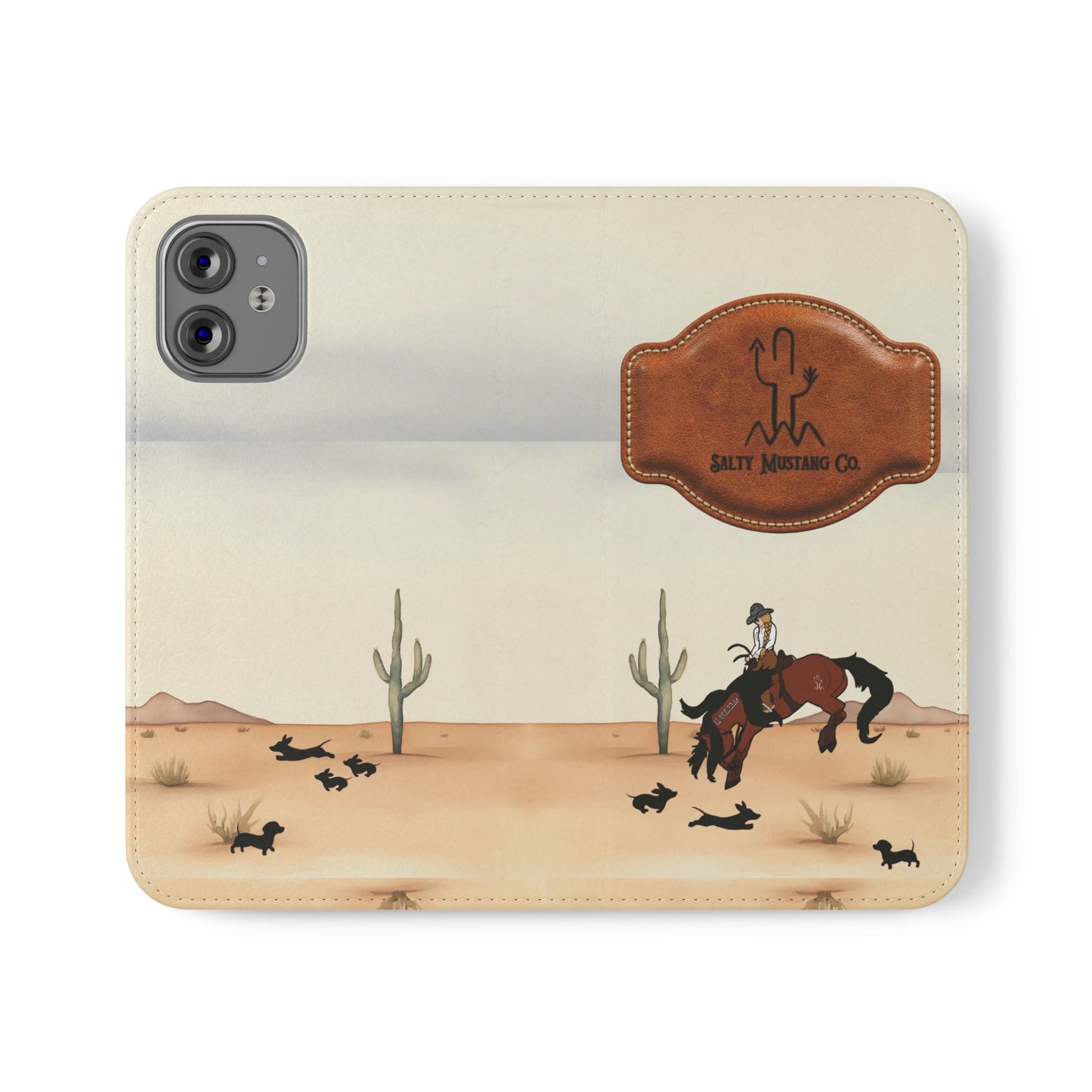 Salty Mustang Co. Lady Puncher Flip Wallet Phone Case (Samsung & iPhone)