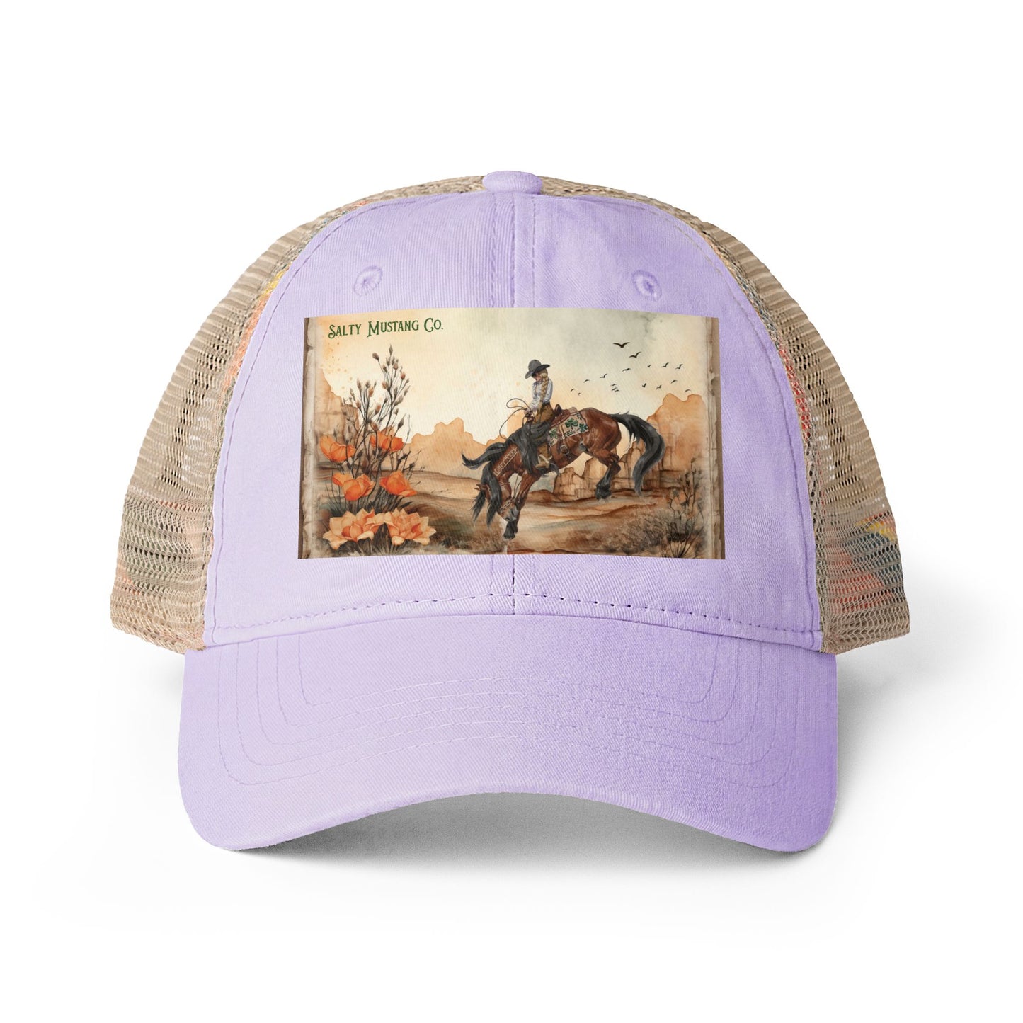 Canyon Flower Women's Washed Mesh-Back Cap With Concealed Ponytail Opening