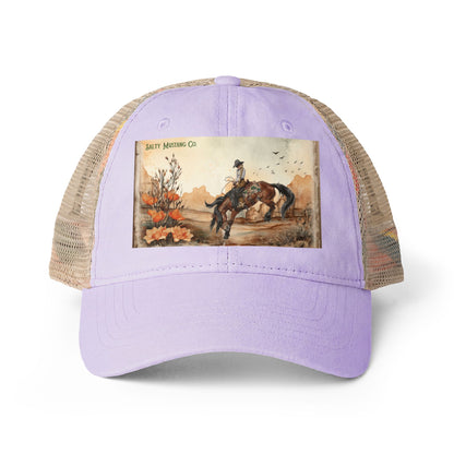 Canyon Flower Women's Washed Mesh-Back Cap With Concealed Ponytail Opening