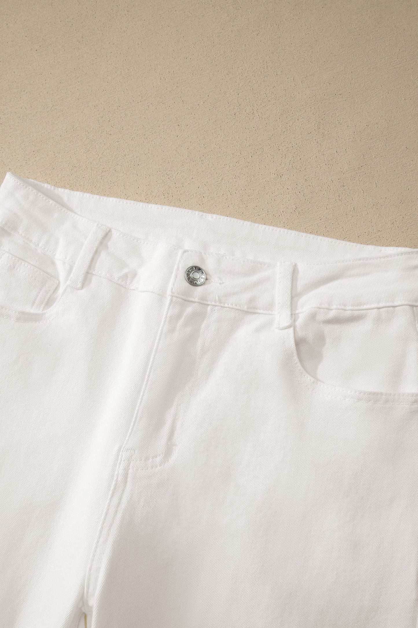 Solid Denim Rolled Cuffs Bermuda Shorts