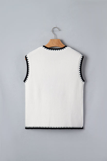 Western Rodeo Cowboy Contrast Trim Sweater Top