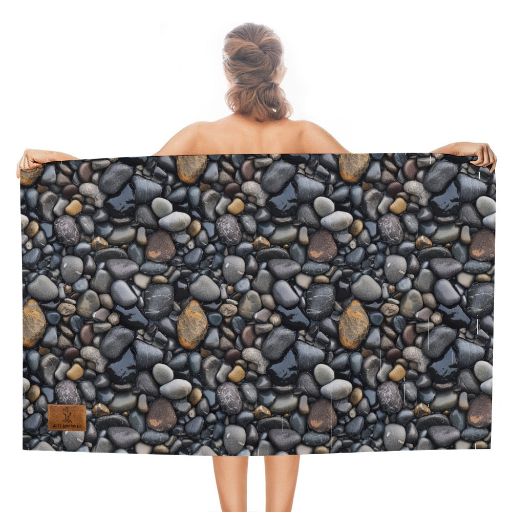 Dark River Stone Beach Towel