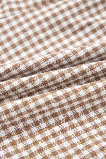 Plus Size Gingham Plaid Ruffle Contrast Trim Shorts