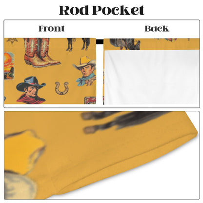 Baha Ranch Vintage Cowboy Collage Western Curtains 52" x 63" Made in America