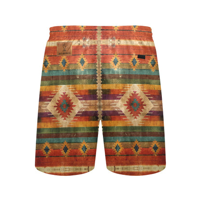 Rustic Native Serape Mid-Length Beach Shorts