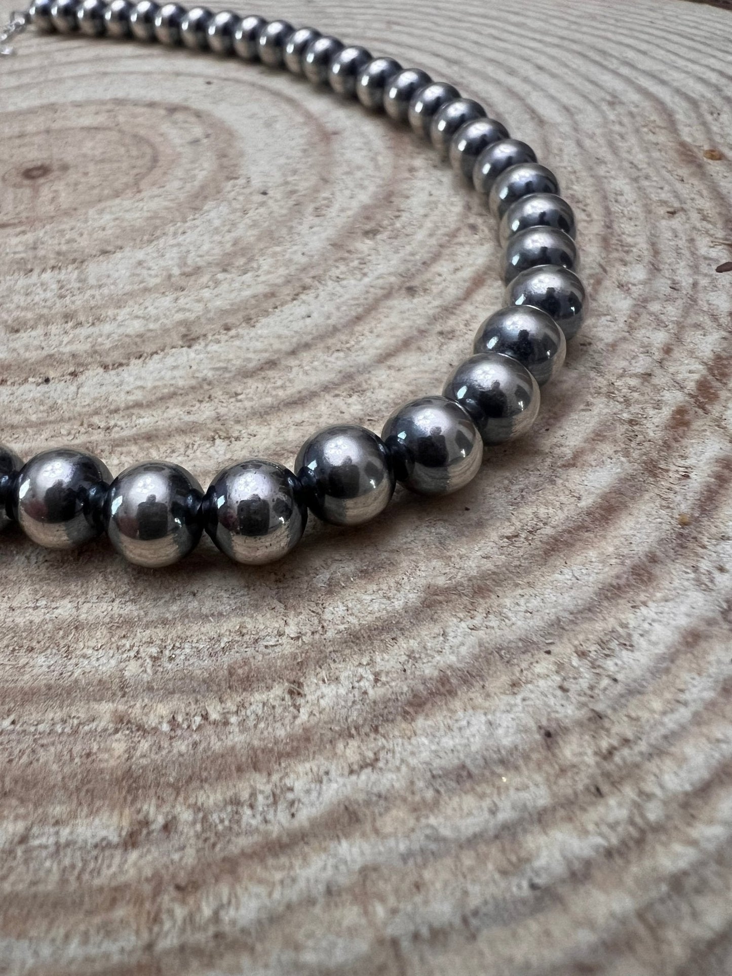 8mm Sterling Pearl Necklace — 16 inch