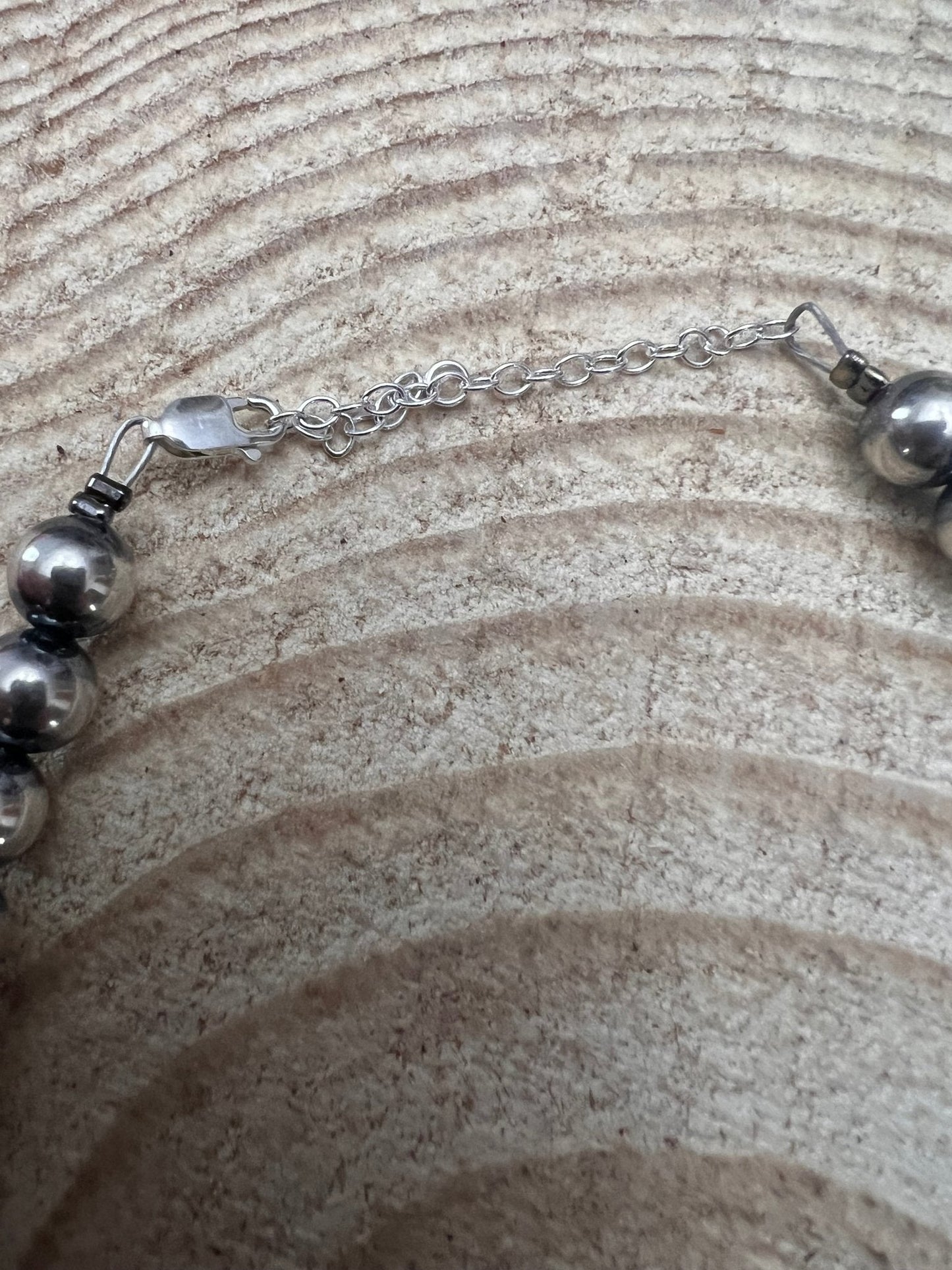 8mm Sterling Pearl Necklace — 16 inch