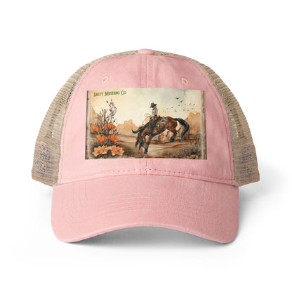 Canyon Flower Women's Washed Mesh-Back Cap With Concealed Ponytail Opening