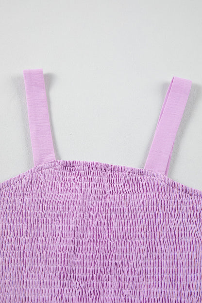 Smocked Sleeveless Romper w/ Pockets