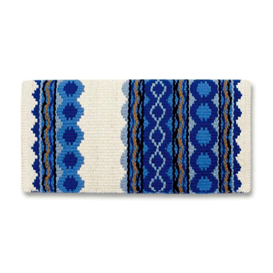 1423-9 Riverland 36x34 New Zealand Wool Saddle Blanket WHT RYL SKY