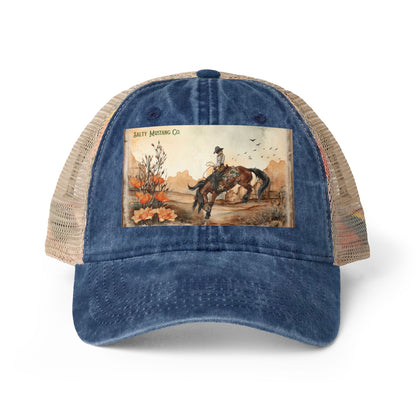 Canyon Flower Women's Washed Mesh-Back Cap With Concealed Ponytail Opening
