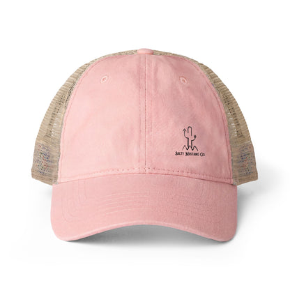 Women's Washed Mesh-Back Cap Embroidered Brand