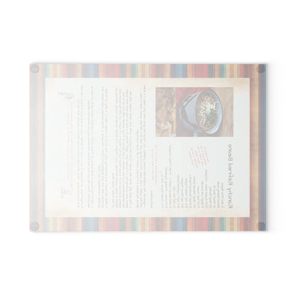 Highland Queen Ranch Ranchy Refried Beans Recipe Rustic Serape Glass Cutting Board