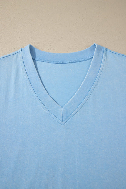 Mineral Wash V-Neck Tee & Skort Set