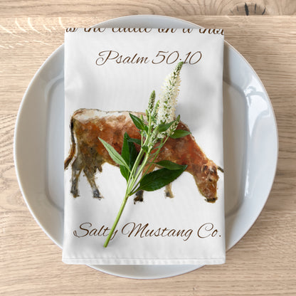 He Owns The Cattle On A Thousand Hills Psalm 50:10 Napkins