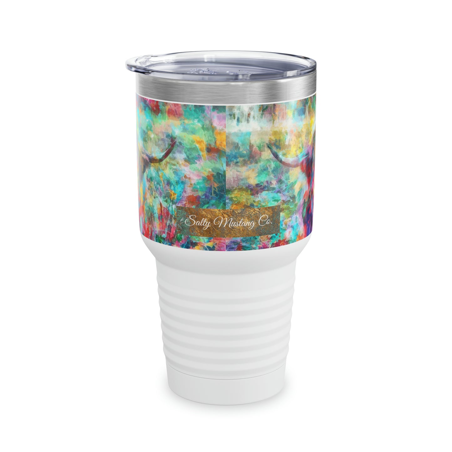 Salty Mustang Co. Highland Cow Multi-Color Ringneck Tumbler, 30oz