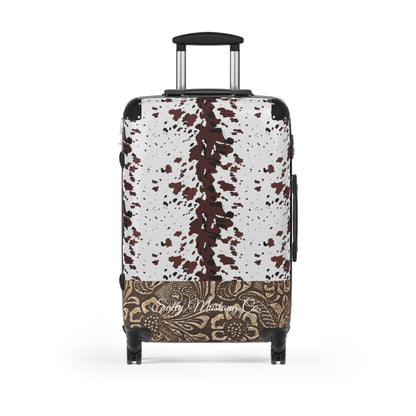 Cow Hide Leather Print Suitcase