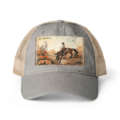 Canyon Flower Women's Washed Mesh-Back Cap With Concealed Ponytail Opening