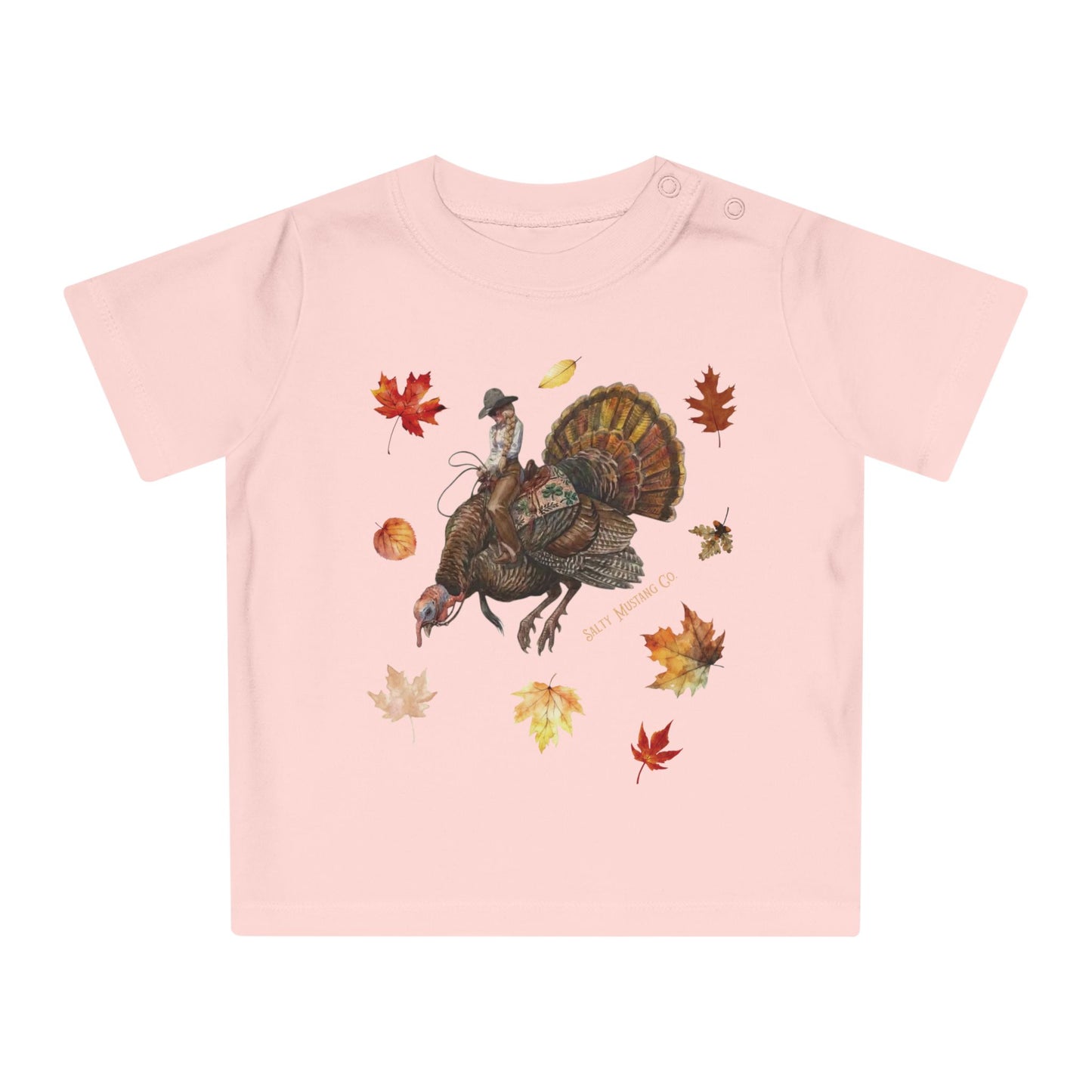 Turkey Puncher Baby T-Shirt (100% Organic Cotton Except Heather Colors)